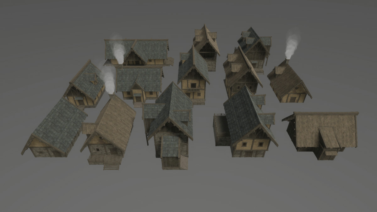 Modular Medieval Houses With Interior