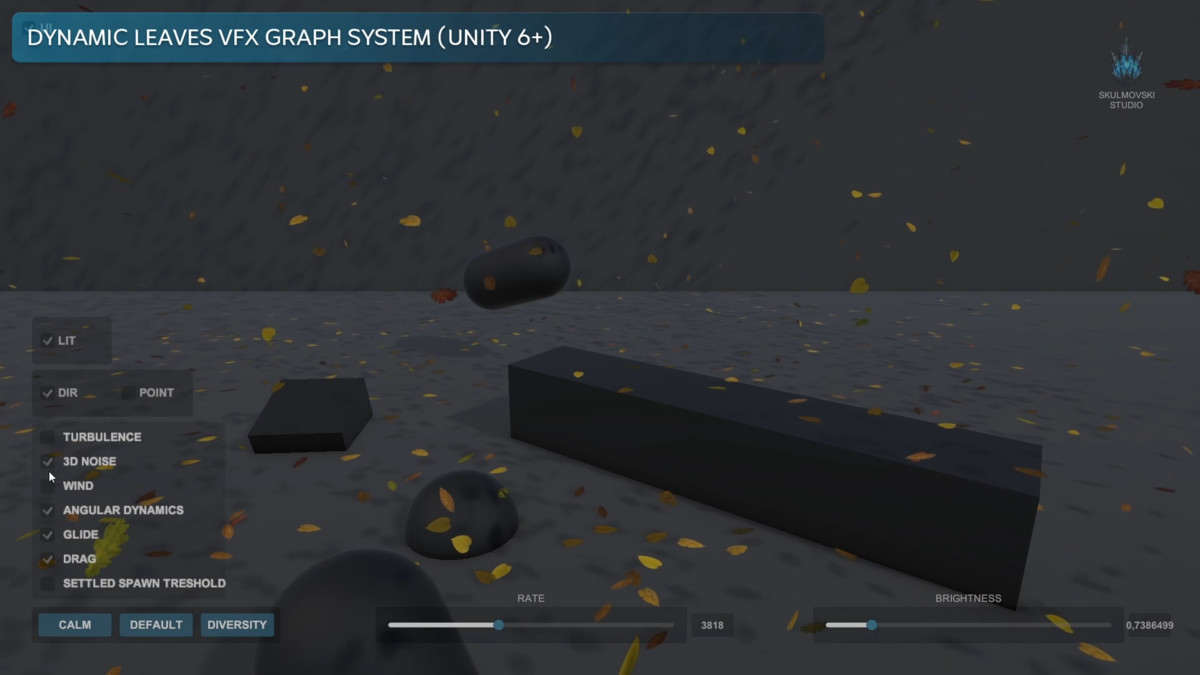 Leaves VFX Graph System (Physics & Aerodynamics)