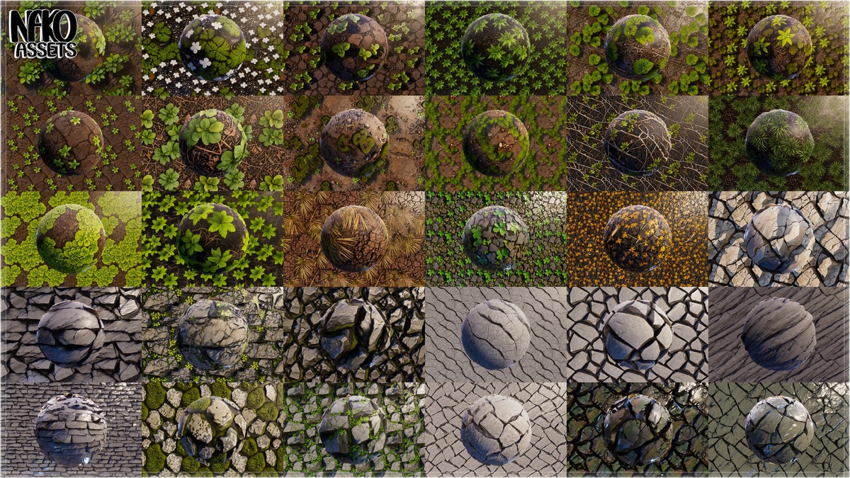 Forest 4K Materials x118 Textures of Realistic Nature | PBR HQ Terrain Pack
