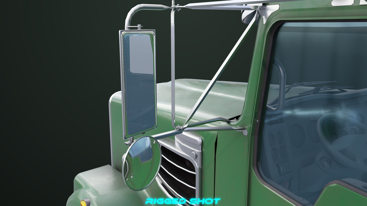 Truck 07 Log Trailer Green Version URP HDRP Textures