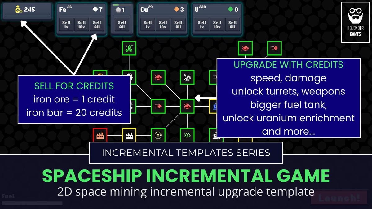 Space Incremental/Upgrade Game Template
