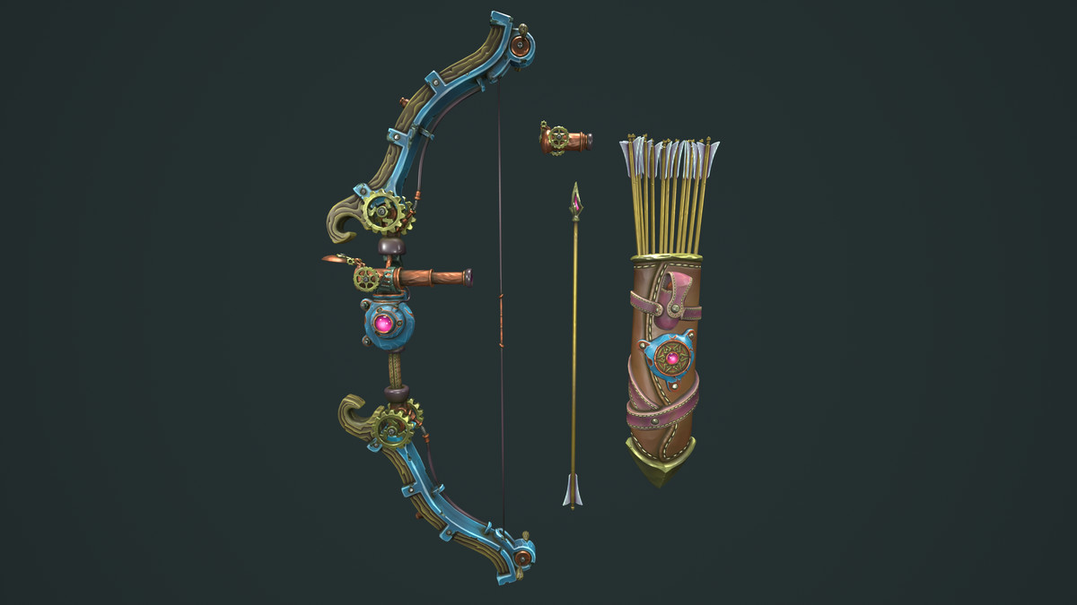 Steampunk bow quiver arrow