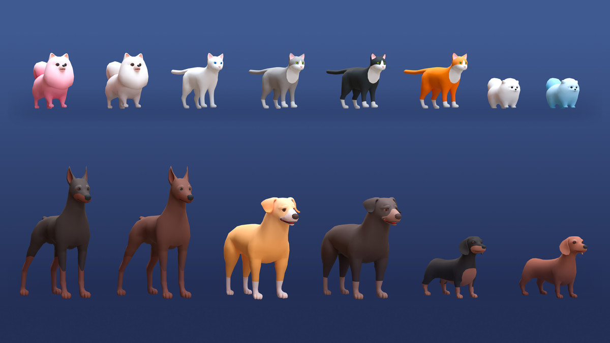 Pets Mini - Low Poly Animated Animals Pack