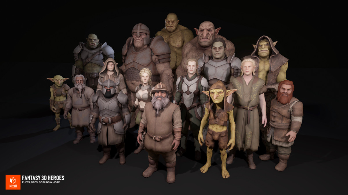 Fantasy 3D Heroes: Elves, Orcs, Goblins & More
