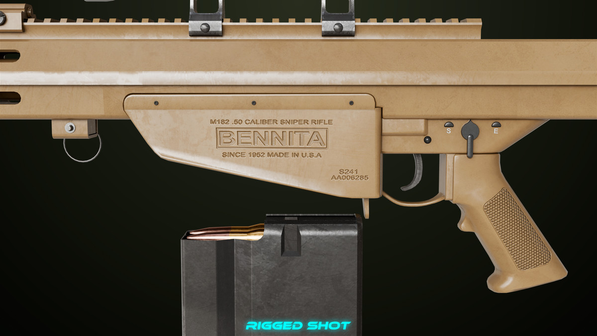 Sniper Rifle 02 Black and Sandal Single Map URP HDRP