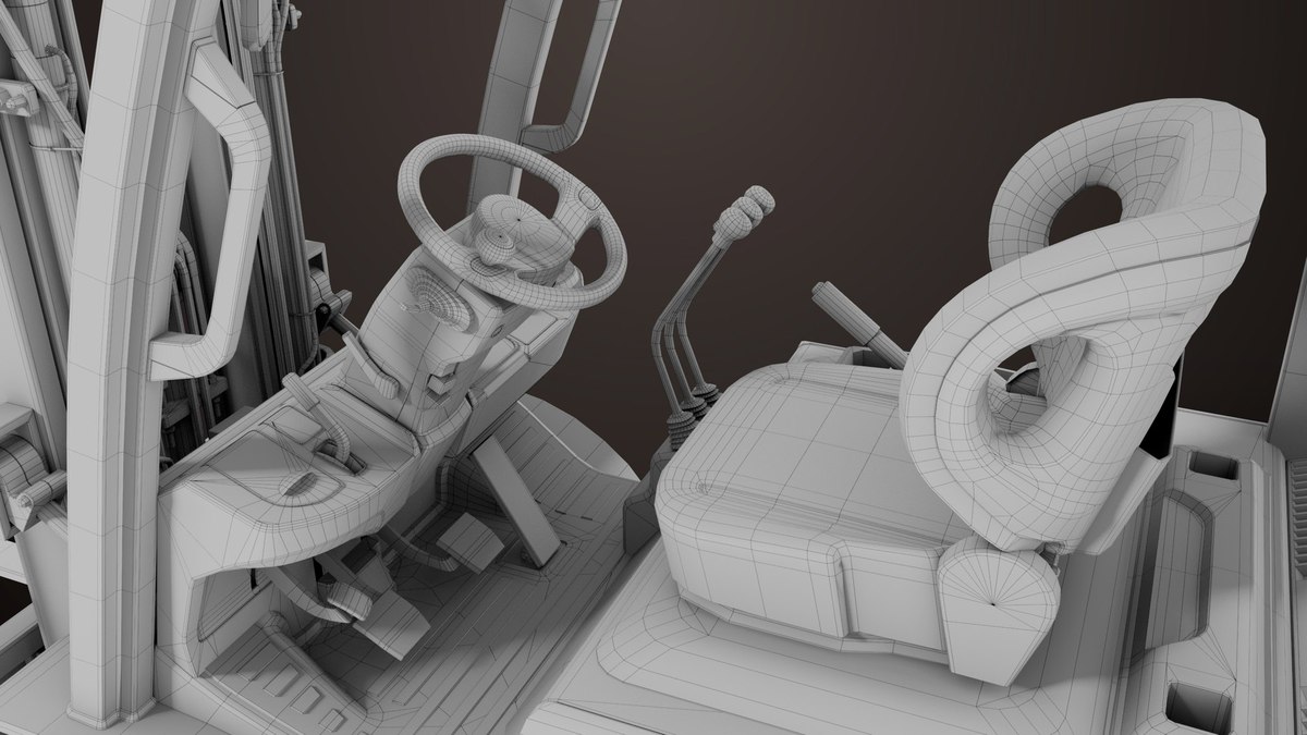 Old Dusty Forklift Truck03 Orange URP HDRP Textures