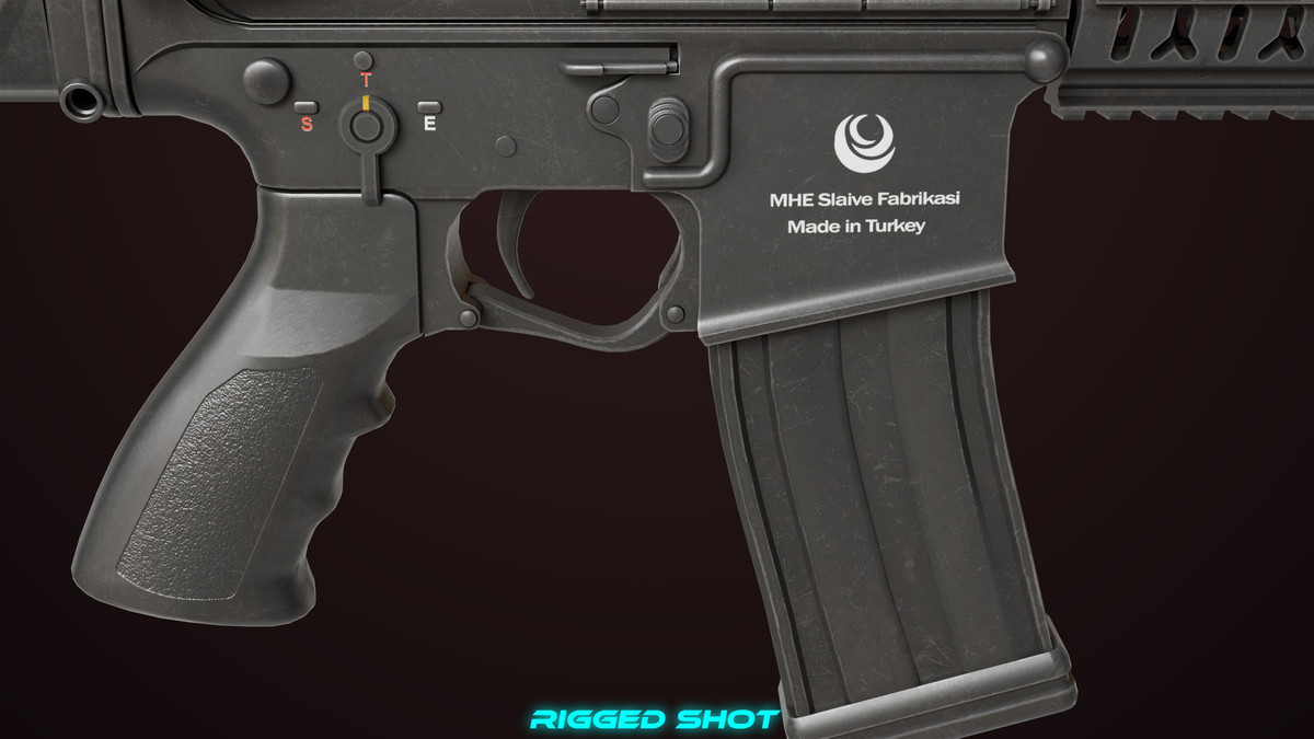 Machine Gun 17 Black URP HDRP Textures