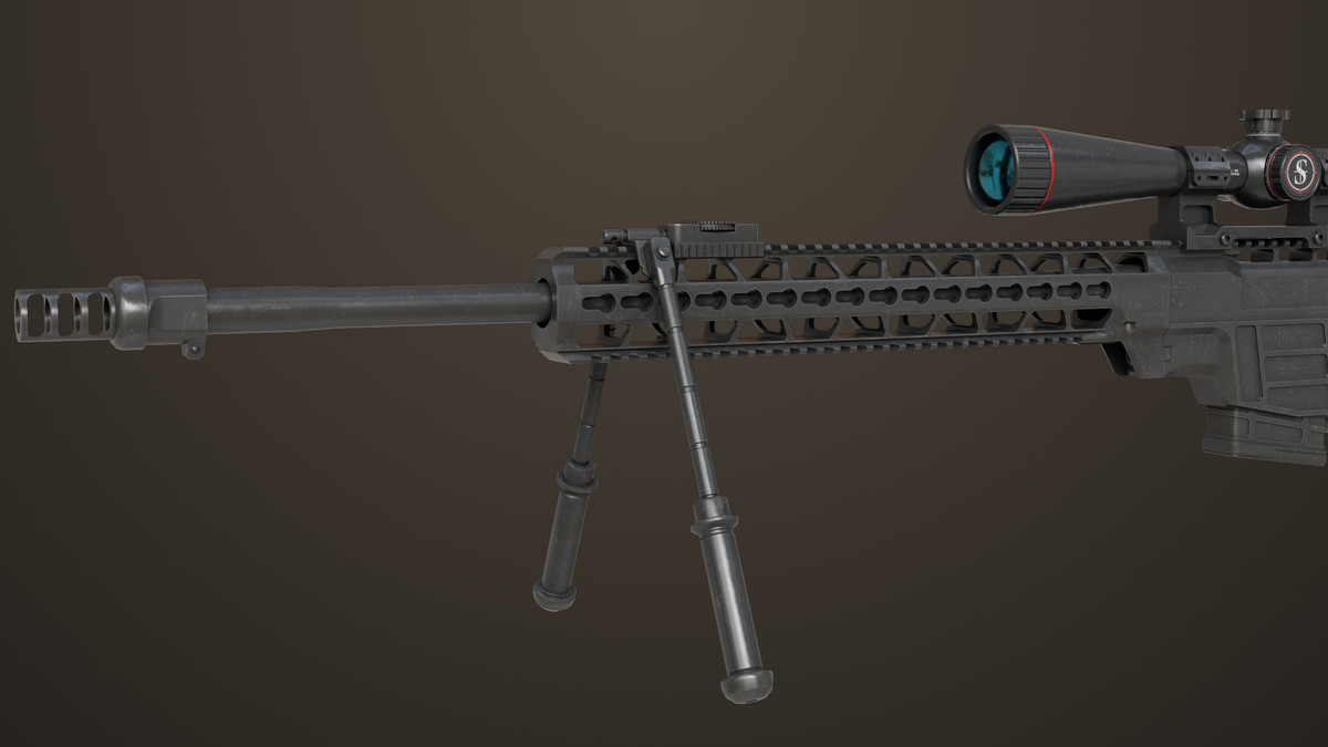 Sniper Rifle 04 Black URP HDRP Textures