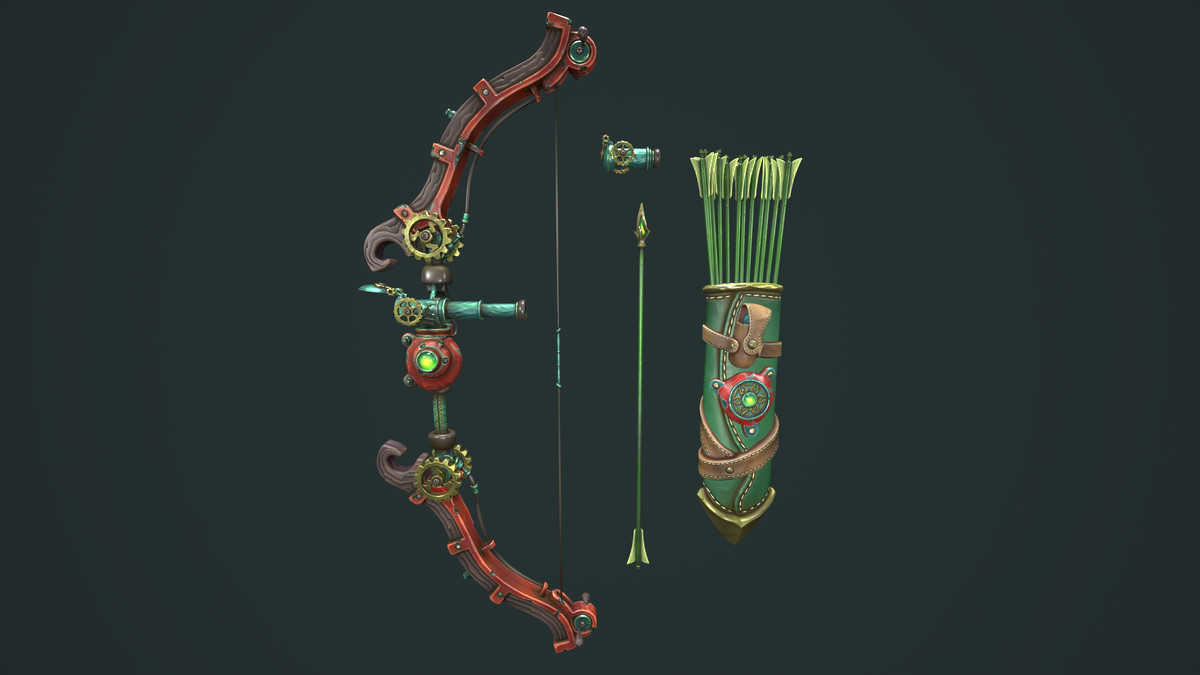 Steampunk bow quiver arrow