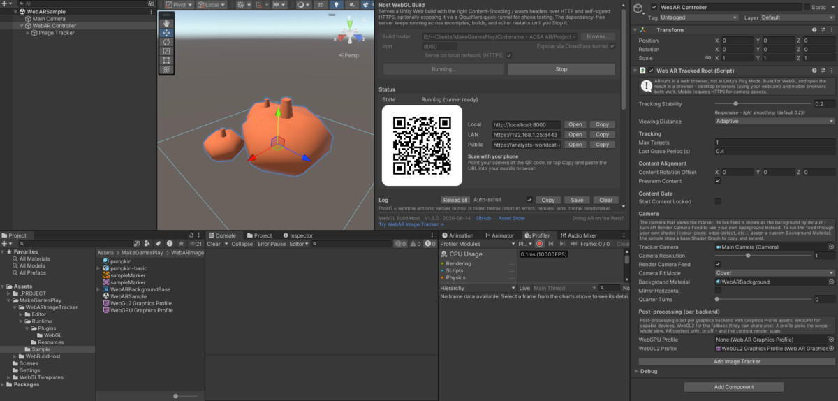WebAR Image Tracker for Unity