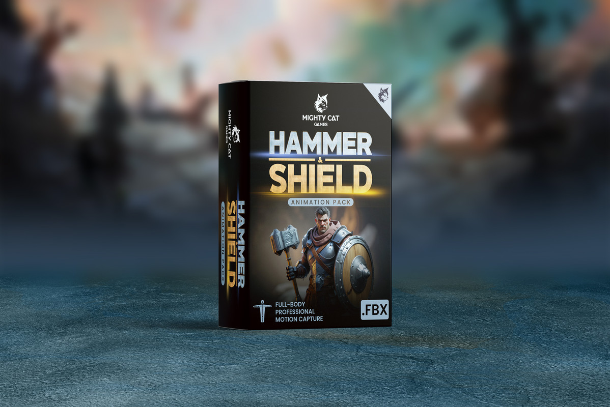 Hammer and Shield Combat Animation Pack