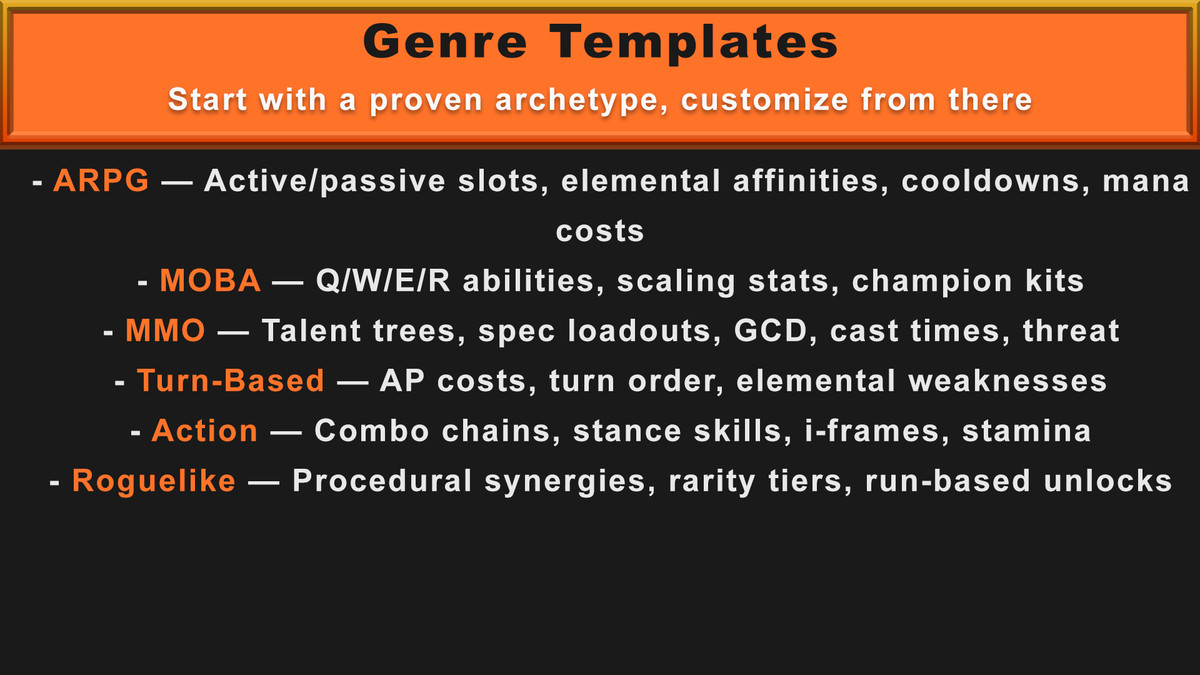 Simple Skill Forge:No-Code Skills, Skill Trees, Loadouts & Combos w/ JSON Export