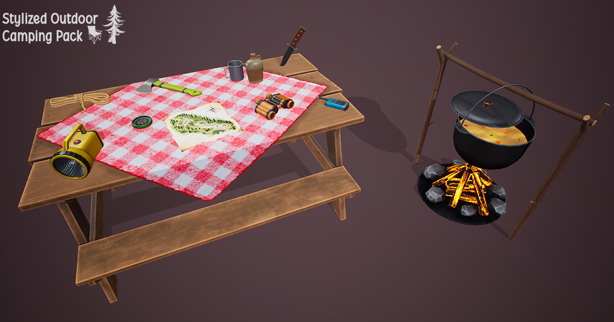 Stylized Outdoor Camping Pack