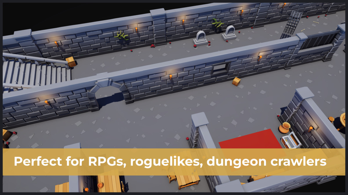 Modular Dungeon & Castle Pack – Stylized Low Poly
