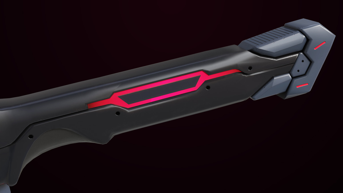 Sci Fi Sword 10 Red URP HDRP Textures