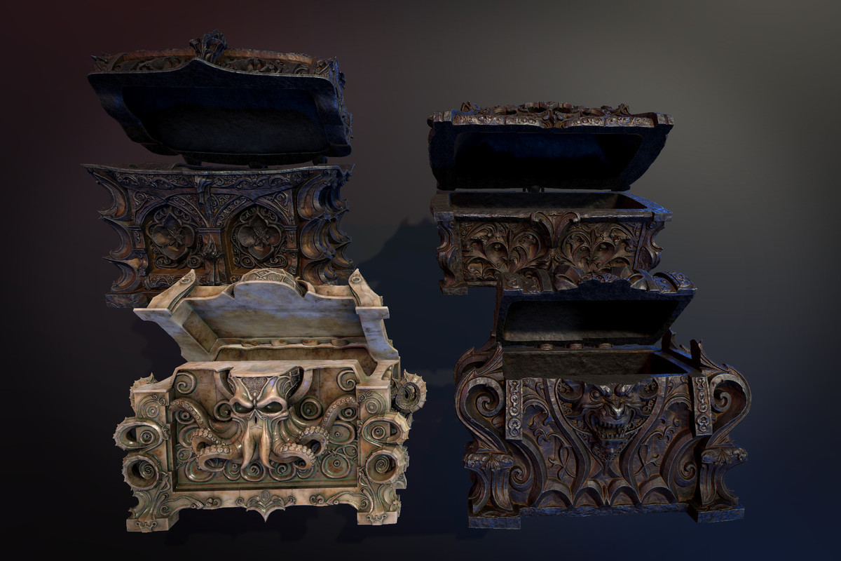 4 Dark Fantasy Treasure Chests