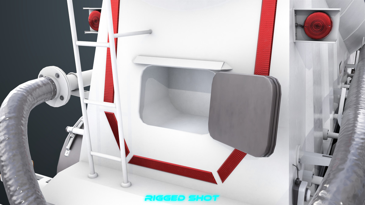 Chassis06 Cement Trailer 01 White URP HDRP Textures