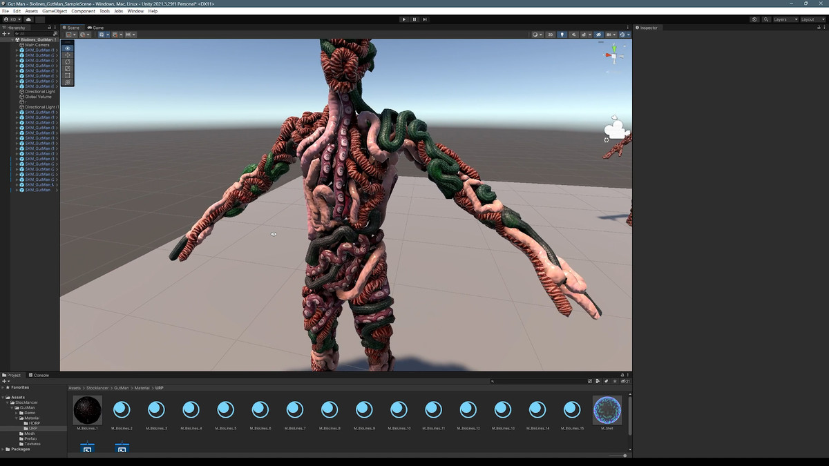 Bio Lines: Gut Man, a Humanoid Character for horror games