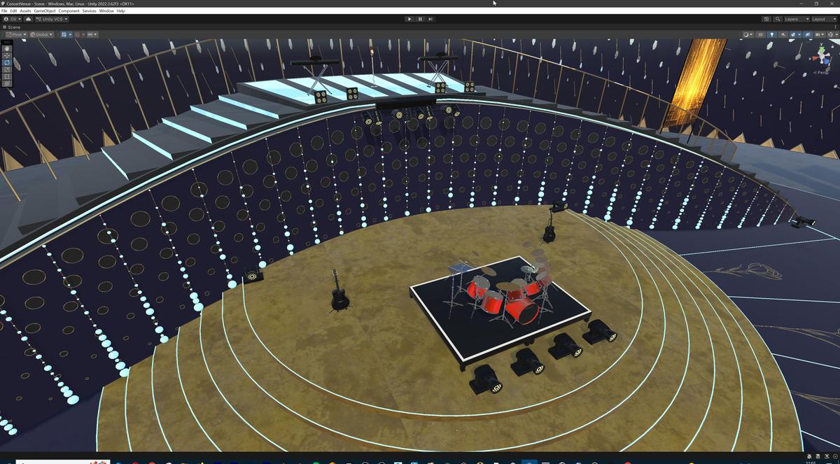 Concert Arena Stage Venue - Modular 3d Environment with props