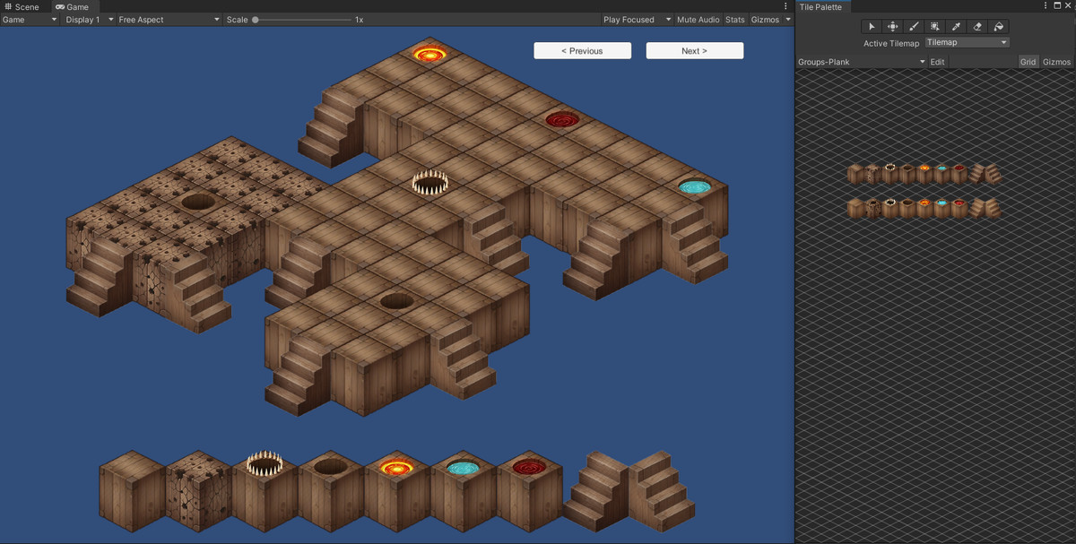 2D Isometric Modular Tileset – Brick & Plank