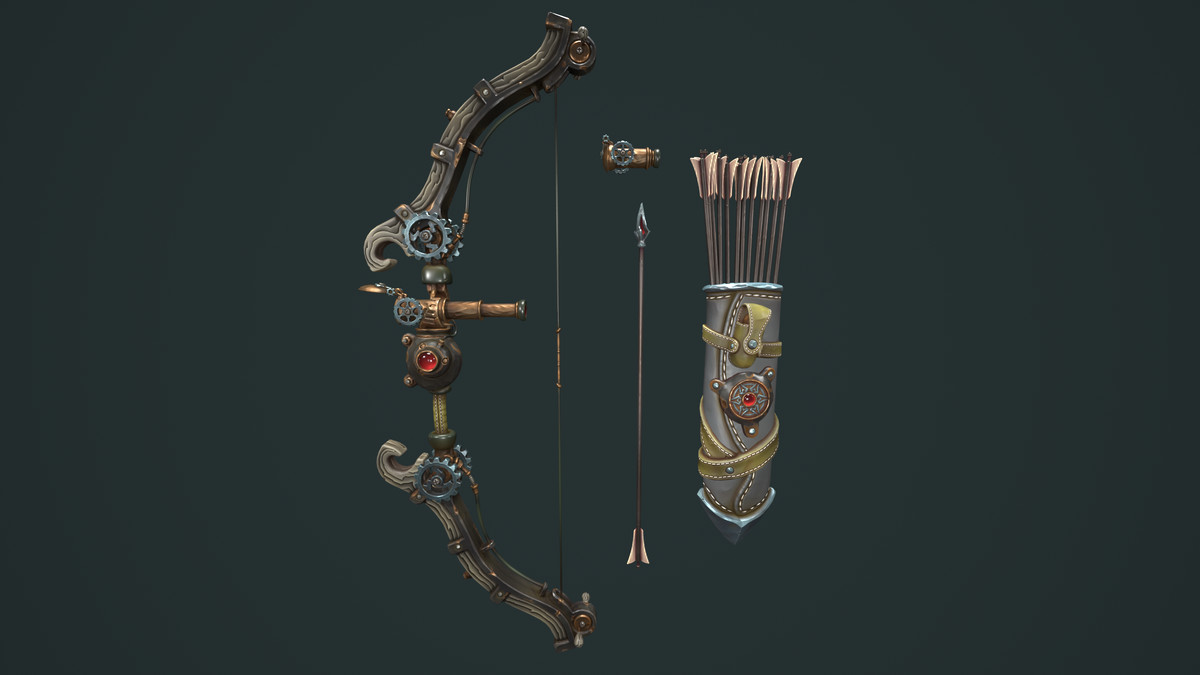 Steampunk bow quiver arrow