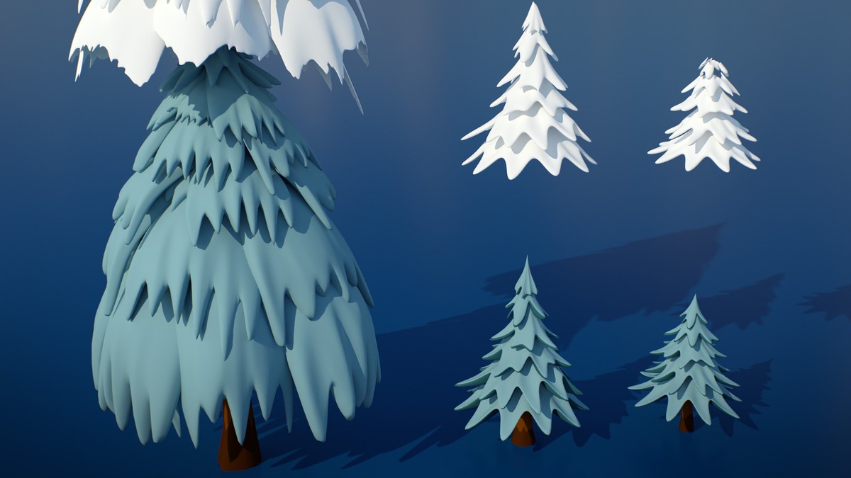 Stylized Lowpoly Winter City Asset Pack