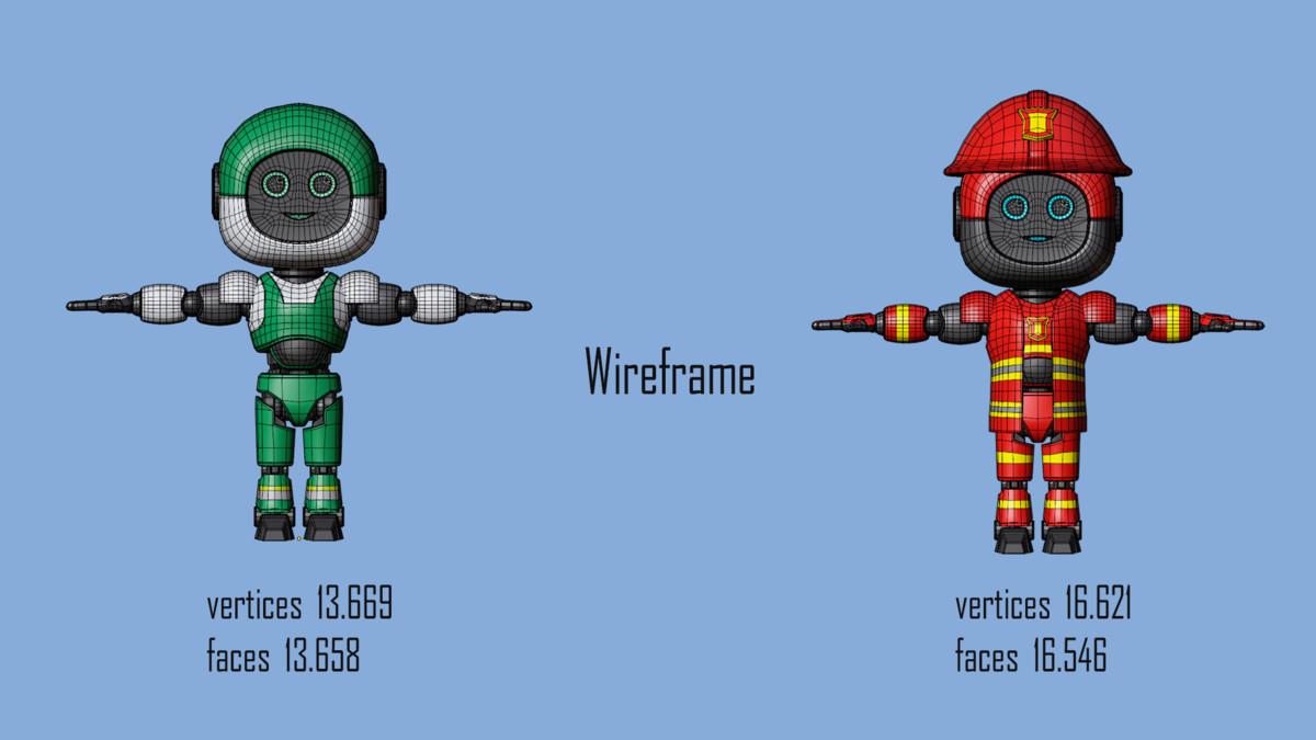 Сartoon robots 1 01 in professions costumes
