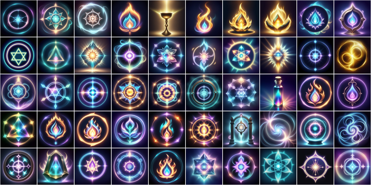 Soft Light Magic Spell Icons Super Bundle1