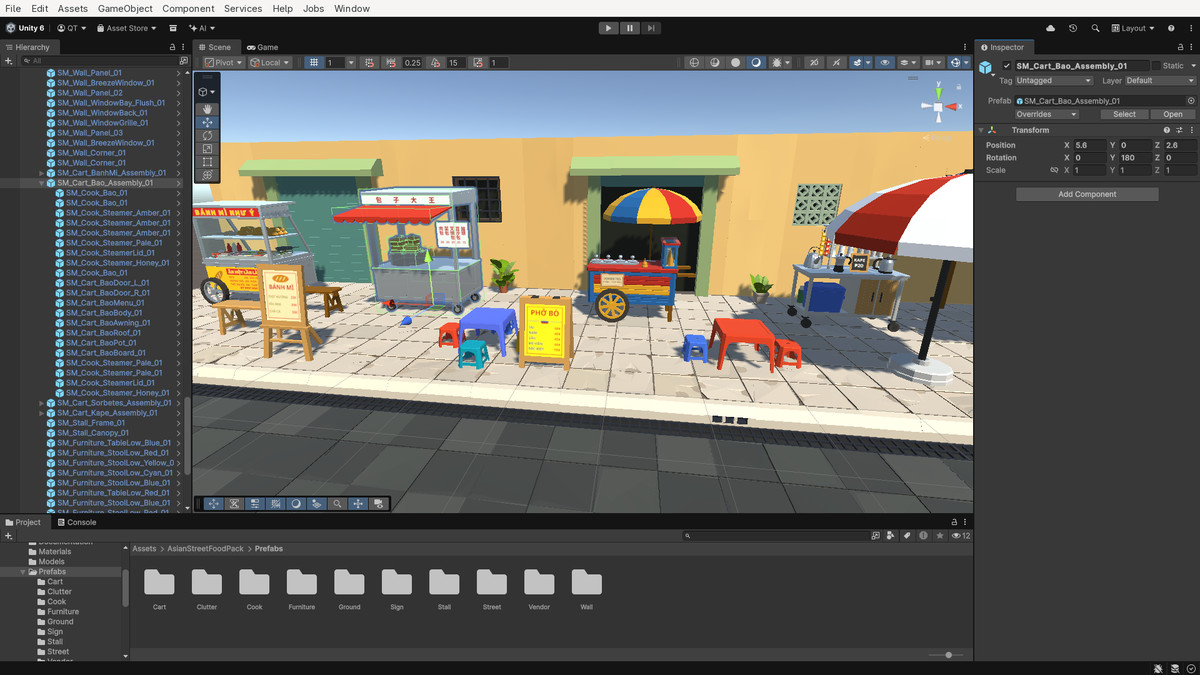 Asian Street Food Carts & Stalls: Low Poly Pack