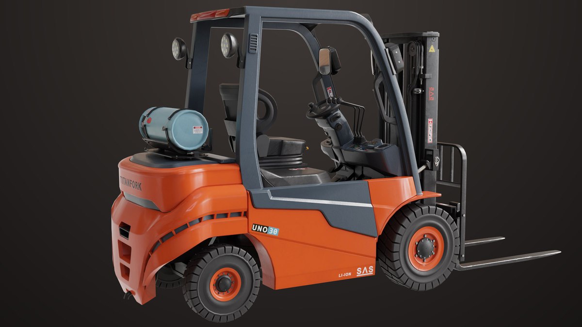 Forklift Truck 02 Orange URP HDRP Textures