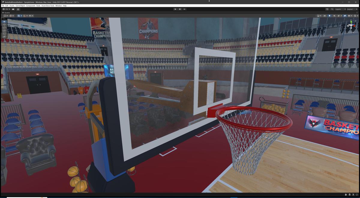 Basketball Arena Stadium Interior - Modular Environment 3D Level