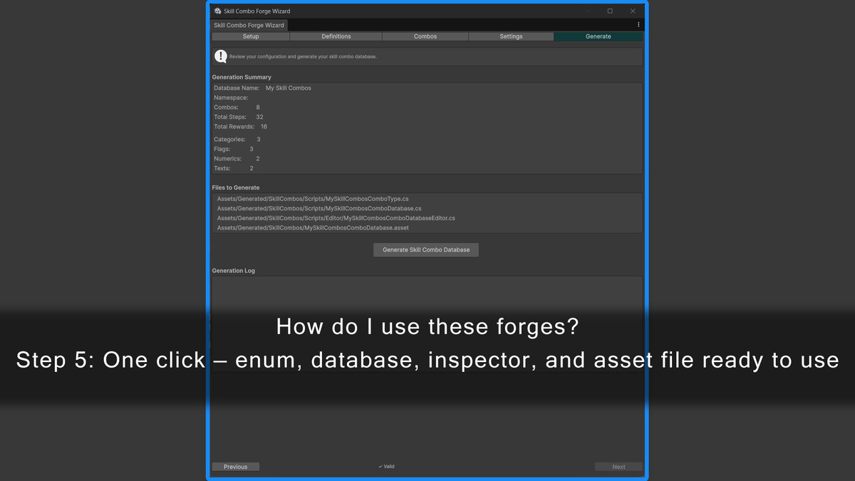 Simple Skill Forge:No-Code Skills, Skill Trees, Loadouts & Combos w/ JSON Export