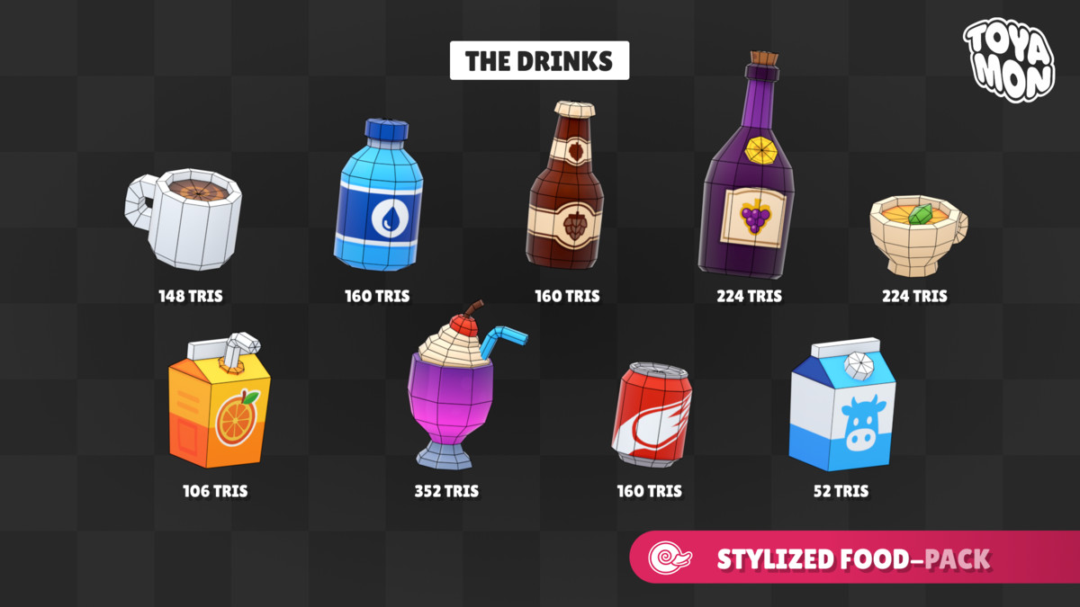 Stylized Food Pack - Low poly
