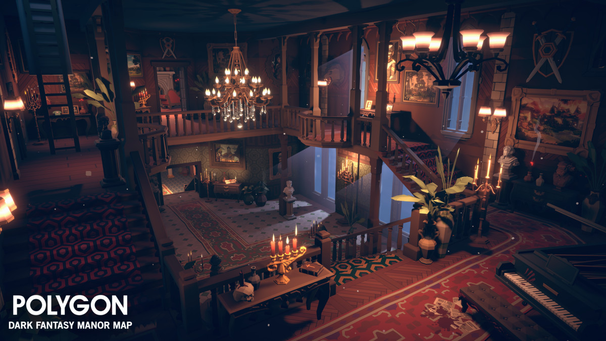 POLYGON - Dark Fantasy Manor Map by Synty