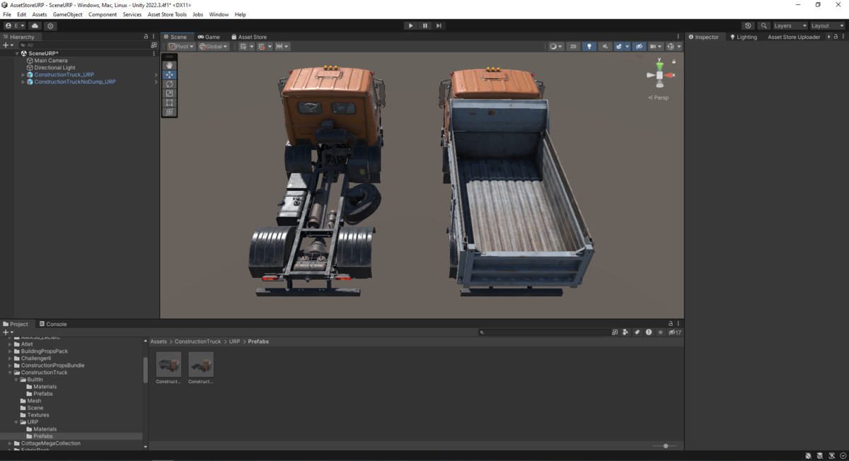 Rigged Construction Truck Vehicle