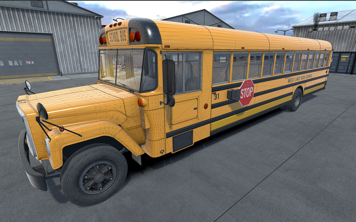 80s generic american school bus