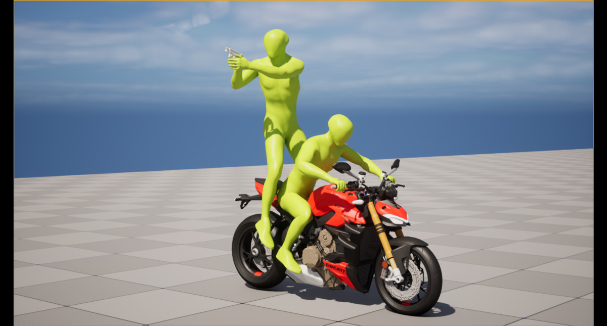 Bike Ride & Shoot Animation