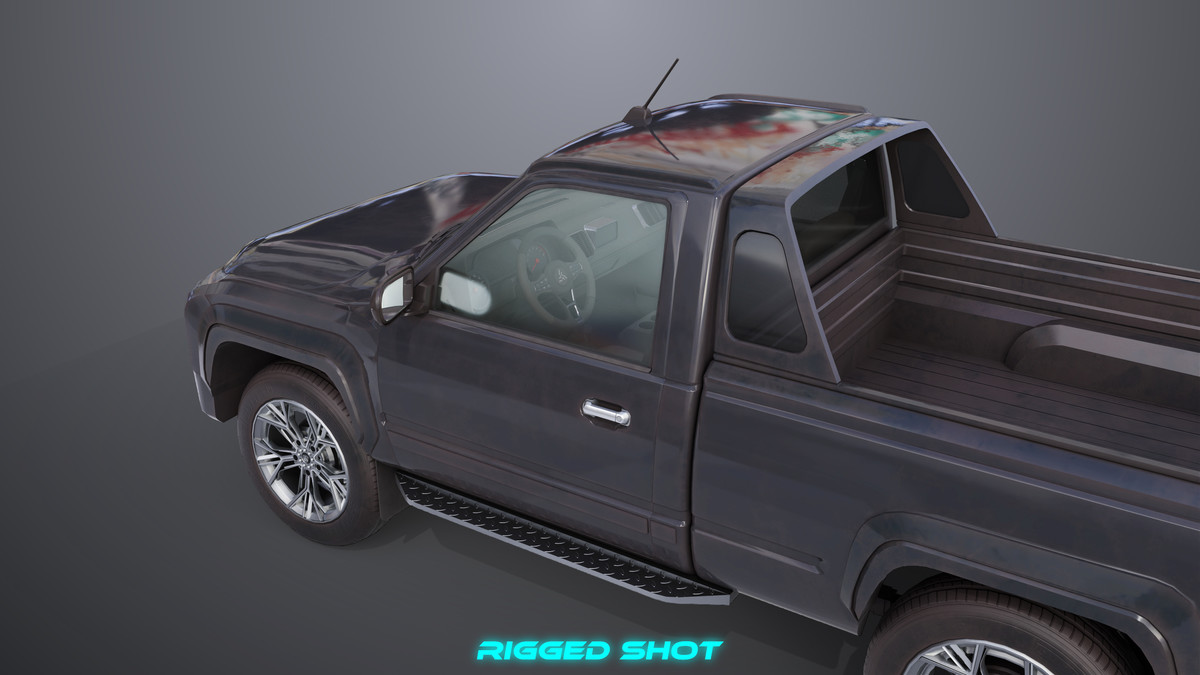 Pickup Truck01 Black and White URP HDRP Textures