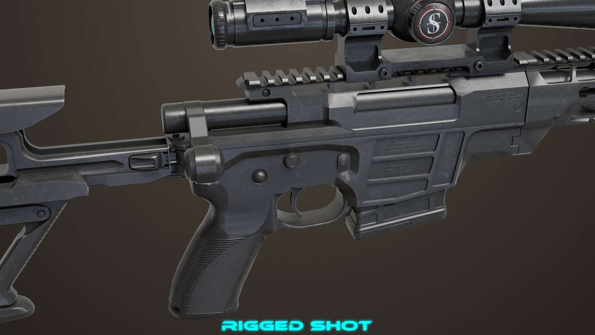 Sniper Rifle 04 Black URP HDRP Textures