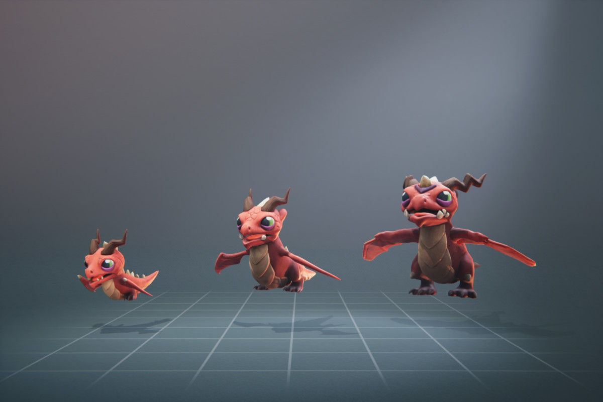 Cute Dragon - 3 Characters + Animations