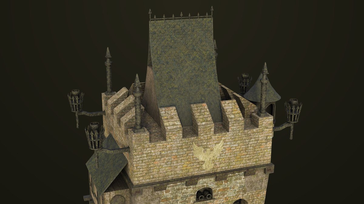 Old Castle Watch Tower 01 URP HDRP Textures