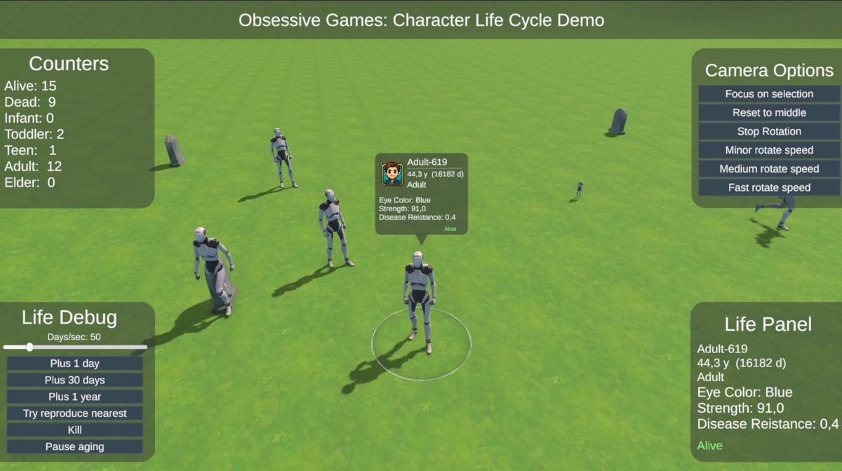 Character Life Cycle System