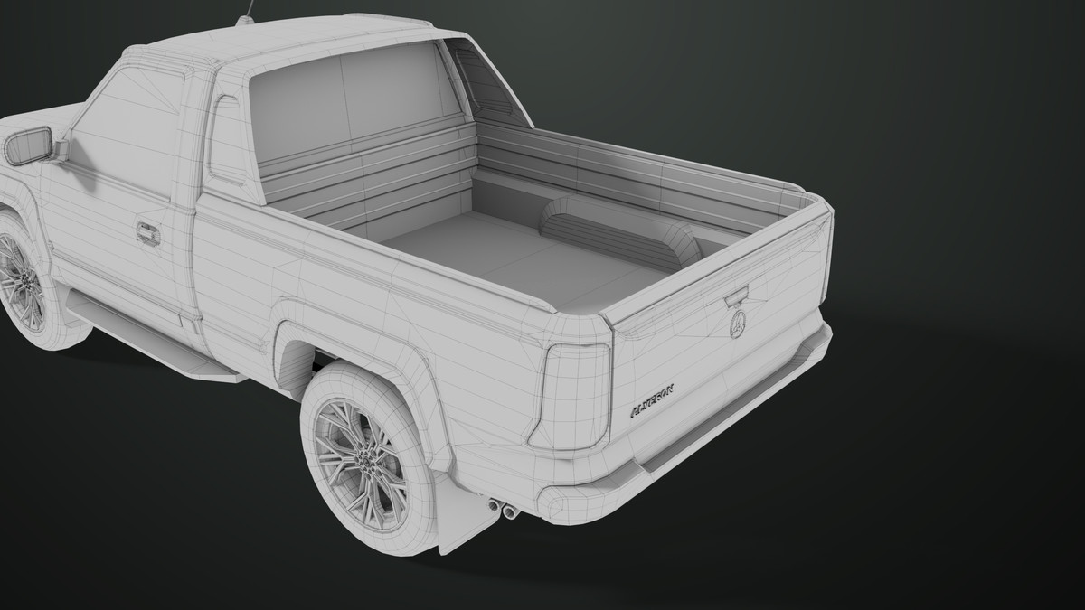 Pickup Truck01 Black and White URP HDRP Textures