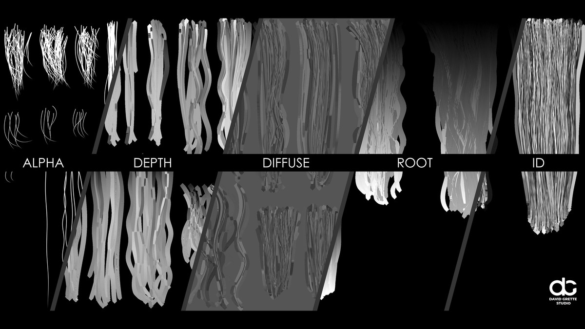 Realistic female hairstyles, pack #4 | Rigged hair, game-ready, low-poly