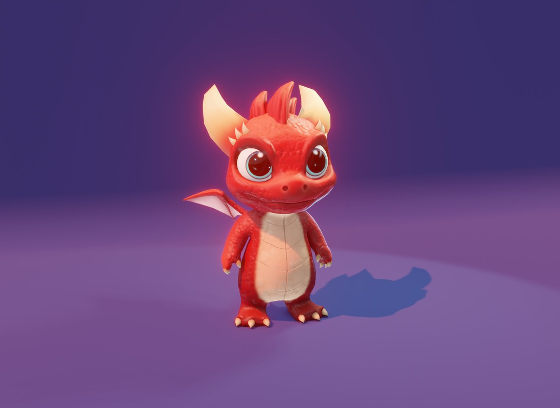 Cartoon Baby Dragons 3D Model with 5 Music Tracks & 36 Sound Effects