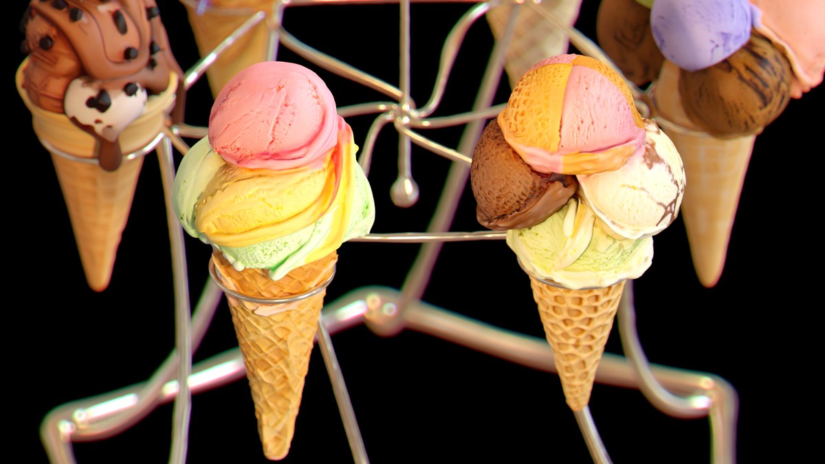 Delicious Ice Cream Collection – Colorful Dessert 3D Models