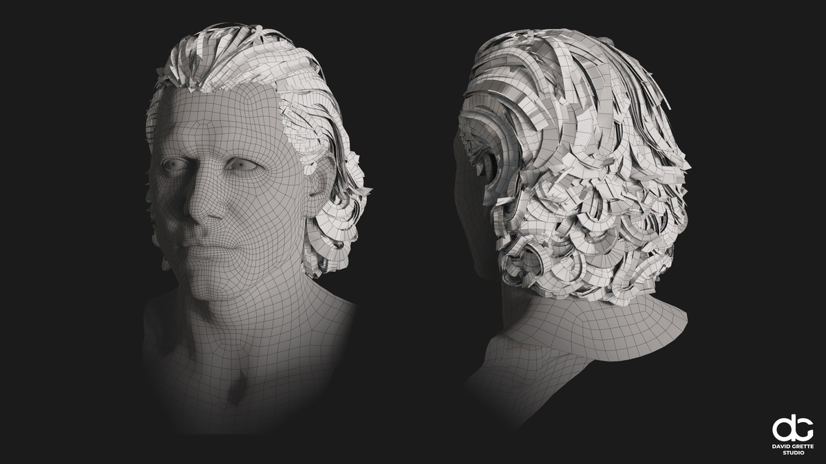 Realistic male hairstyles, pack #7 | Rigged hair, game-ready, low-poly