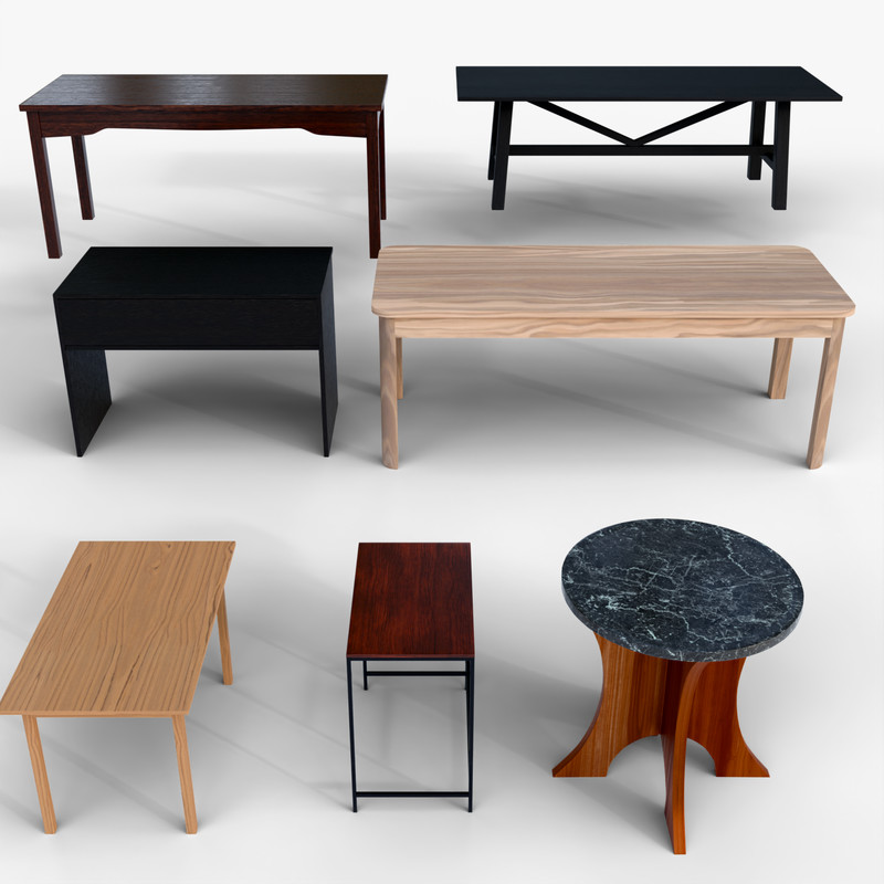 7 Wooden & Modern Table Mega Pack 2