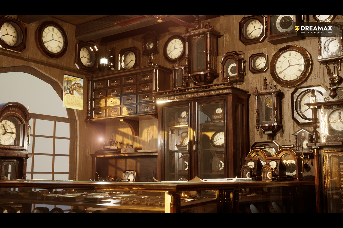 Victorian Clock Shop - Antique Clockmaker's Workshop Interior Vol. 1