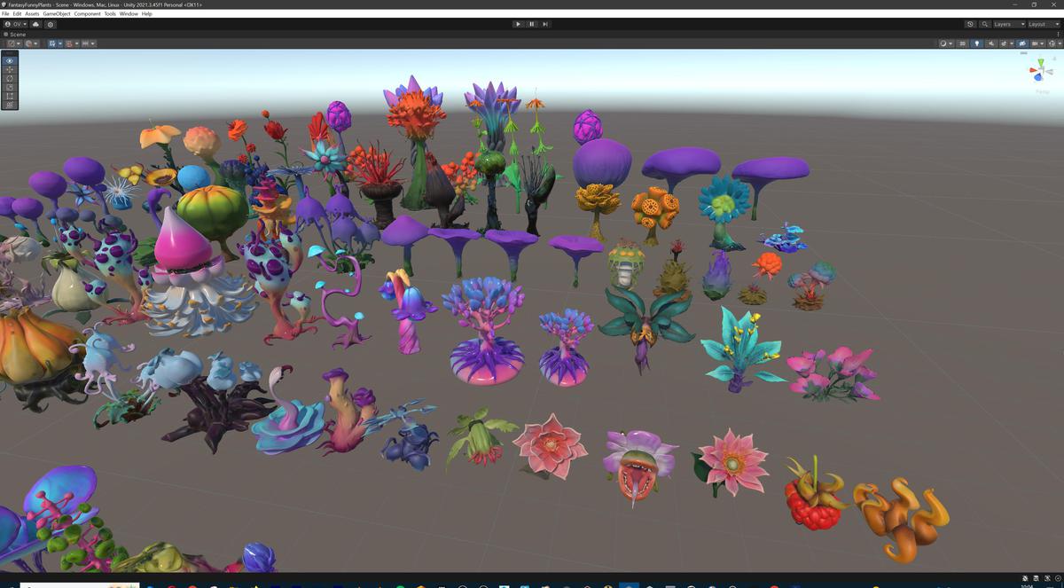 Fantasy Funny Stylized Magical Flora Plants - Low Poly Pack (118 3d models)
